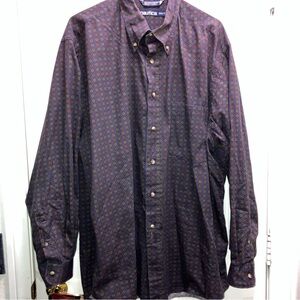 VTG Nautica Button Down Shirt Mens XXL Multicolor Geometric Pattern